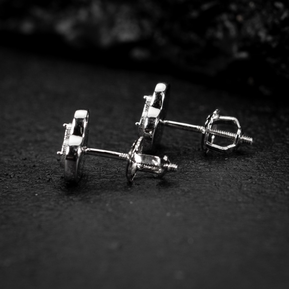 Cute Miracle Set White Gold Women Sterling Silver Heart Pretty Y2K Stud Earrings - Picture 4 of 5